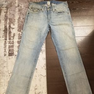 TRUE RELIGION RICKY LIGHT BLUE STRAIGHT LEG 34